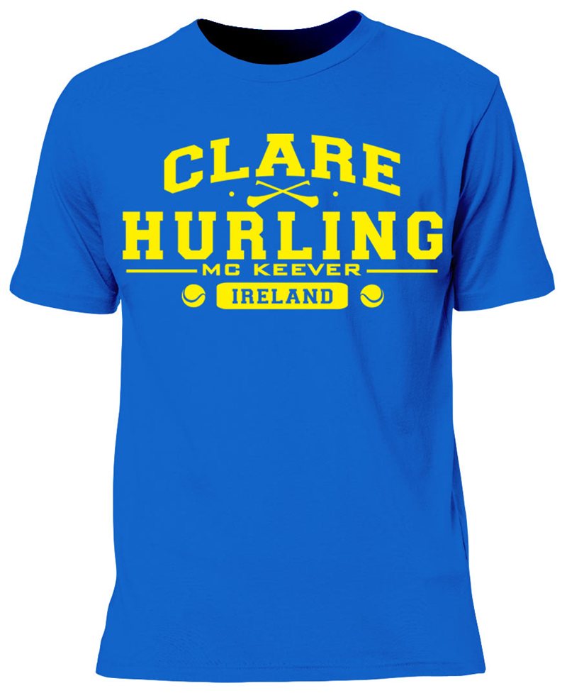 Mc Keever Clare Hurling GAA Supporters Tee - Mens - Blue
