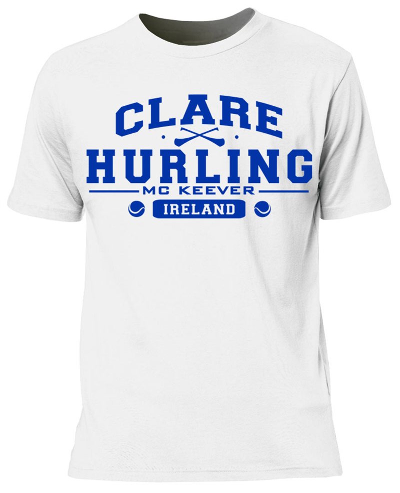 Mc Keever Clare Hurling GAA Supporters Tee - Mens - White