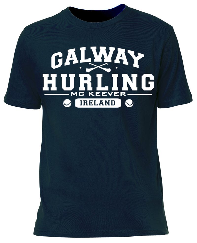 Mc Keever Galway Hurling GAA Supporters Tee - Mens - Navy