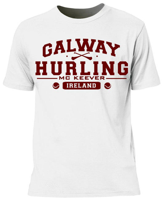 Mc Keever Galway Hurling GAA Supporters Tee - Mens - White