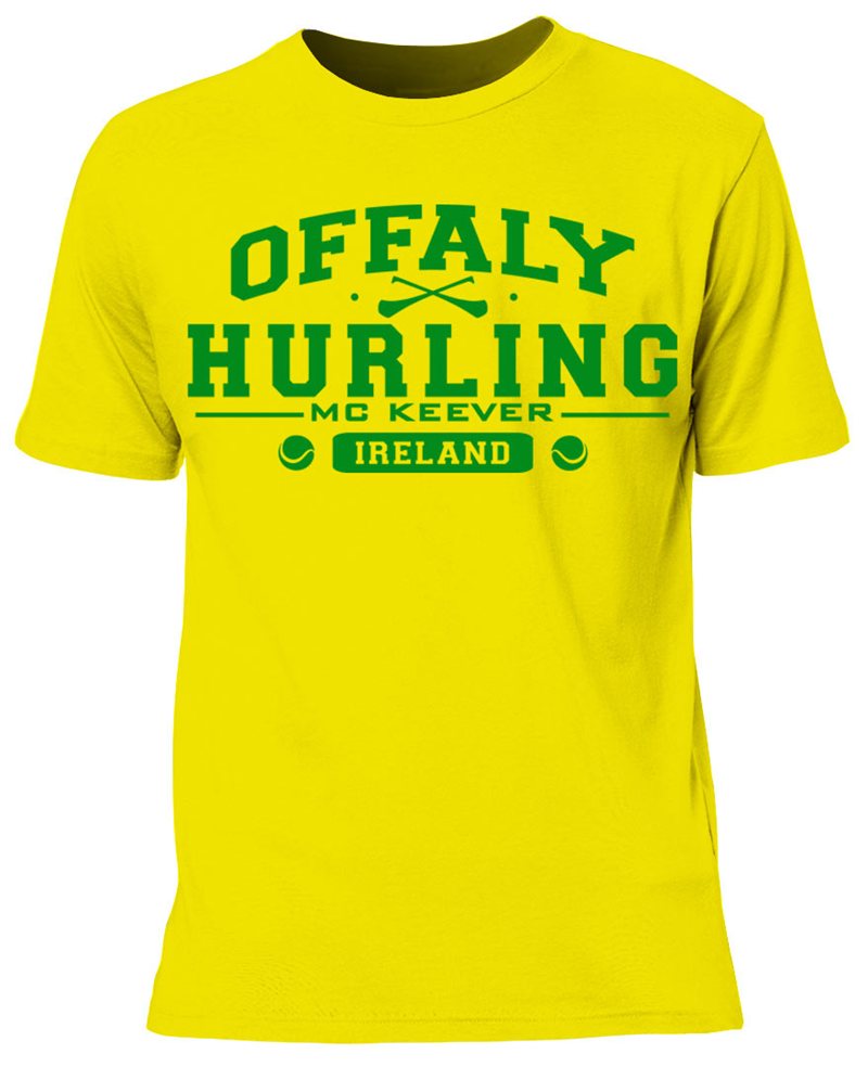 Mc Keever Offaly Hurling GAA Supporters Tee - Mens - Yellow