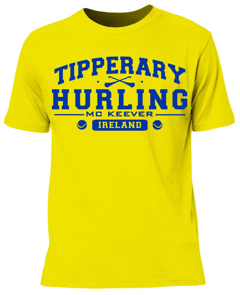 Mc Keever Tipperary Hurling GAA Supporters Tee - Mens - Yellow