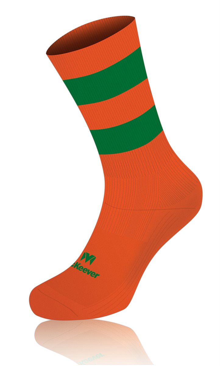 Mc Keever Pro Mid Hooped Socks - Adult - Orange/Green
