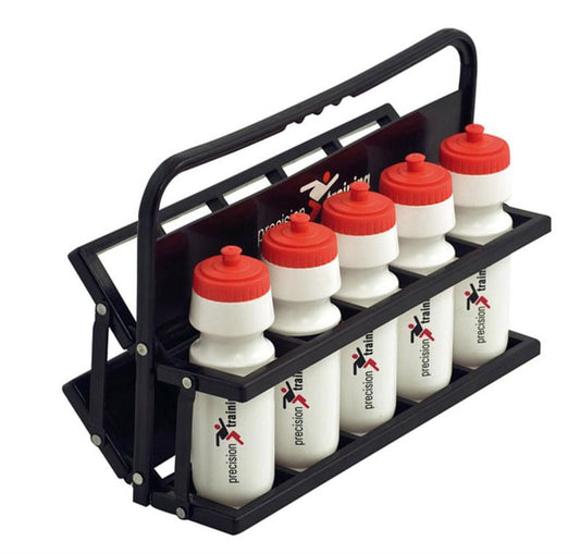 Precision Training Folding Water Bottle Carrier & Bottles (Set of 10)