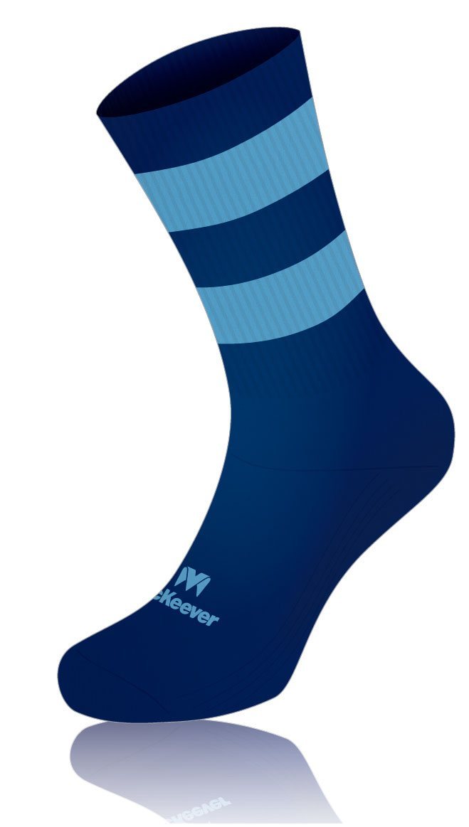 Mc Keever Pro Mid Hooped Socks - Youth - Navy/Sky