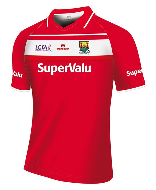 Mc Keever Cork LGFA Official Home Jersey (Youth) - Red/White