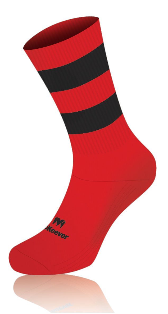 Mc Keever Pro Mid Hooped Socks - Youth - Red/Black