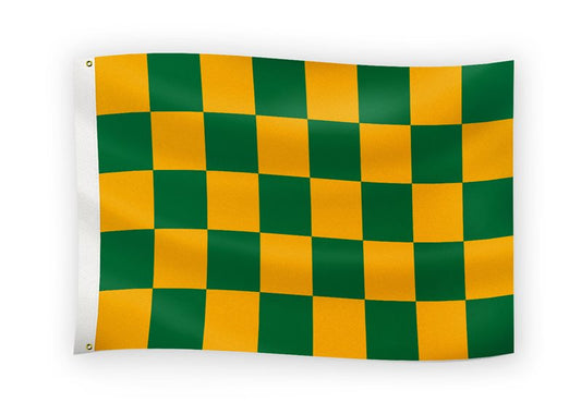 The GAA Store Green/Gold 5' x 3' Chequered Flag