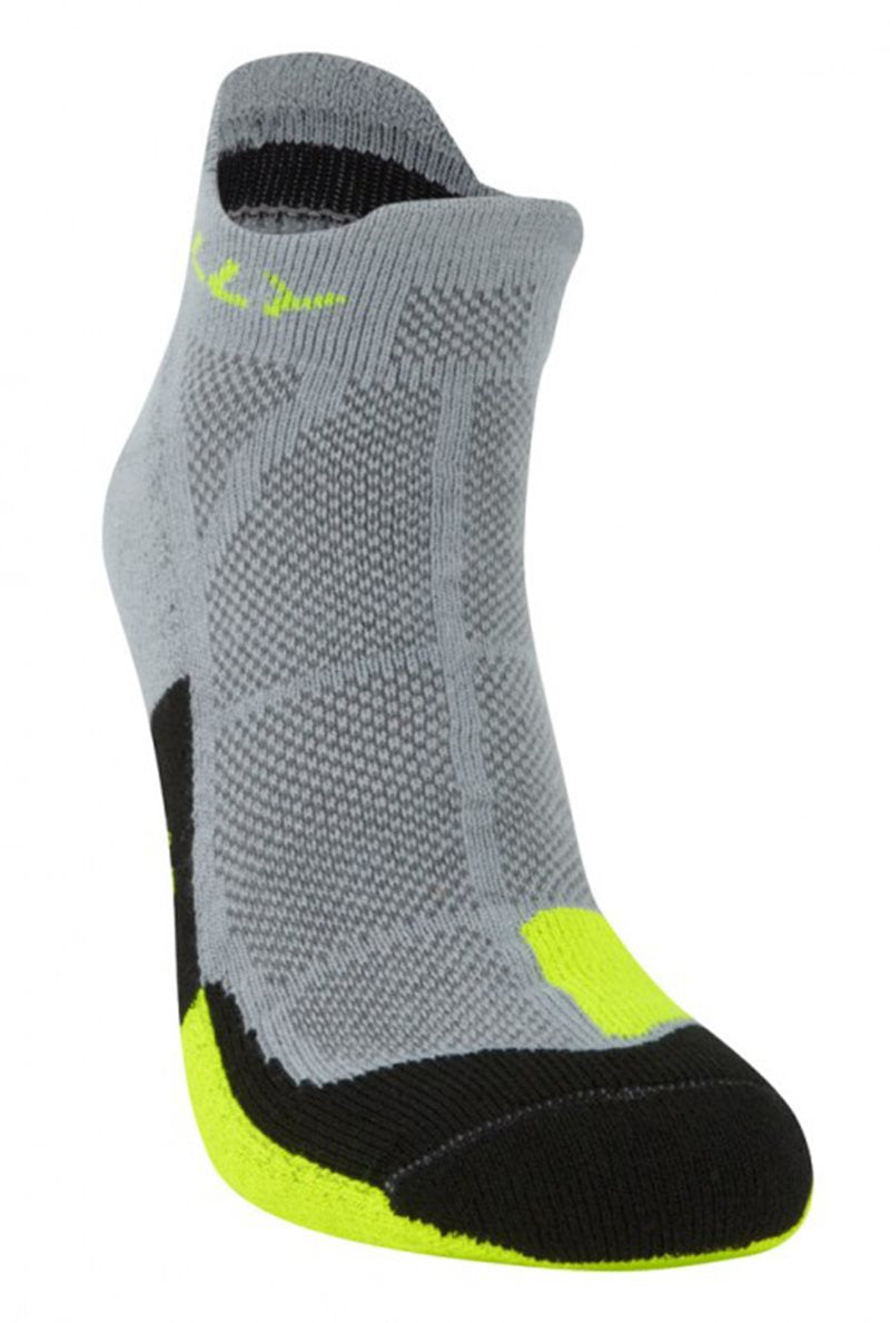 Hilly Cushion Socklet - Mens - Grey/Fluorescent Yellow/Black