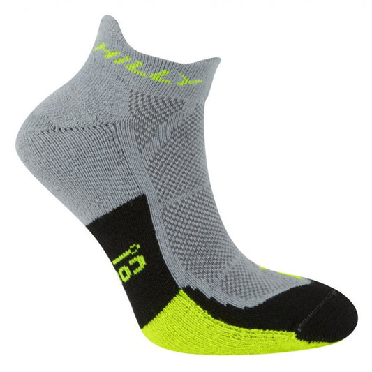 Hilly Cushion Socklet - Mens - Grey/Fluorescent Yellow/Black