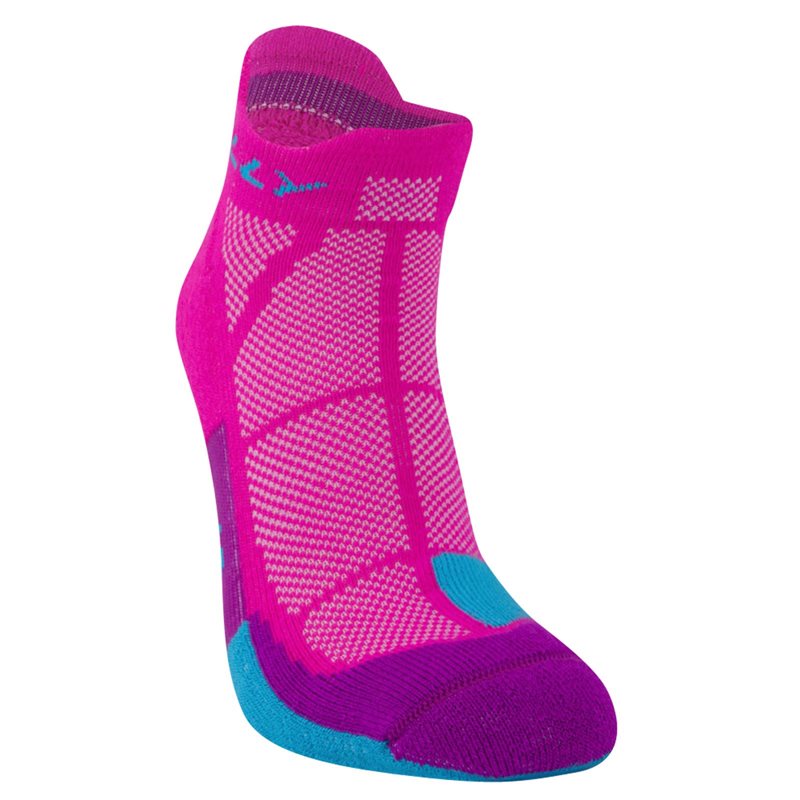 Hilly Cushion Socklet - Womens - Fluorescent Pink/Blue/Thistle