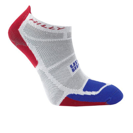 Hilly Twinskin Socklet - Mens - Grey/Electric Blue/Red