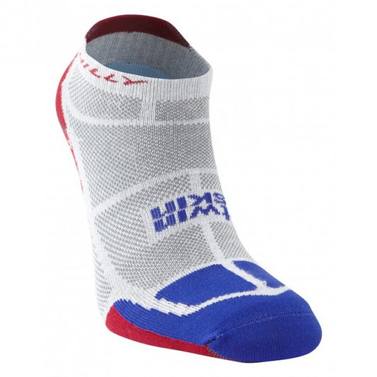 Hilly Twinskin Socklet - Mens - Grey/Electric Blue/Red