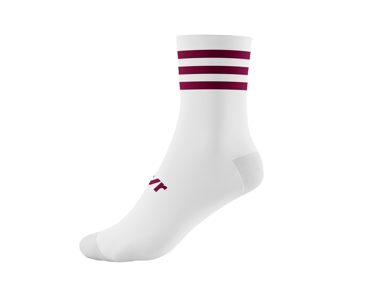 Mc Keever Pro Mid 3 Bar Socks - Adult - Maroon/White