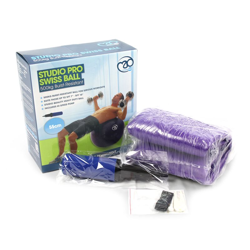Fitness Mad Studio Pro Burst-Resistant Swiss Ball and Pump (55CM)