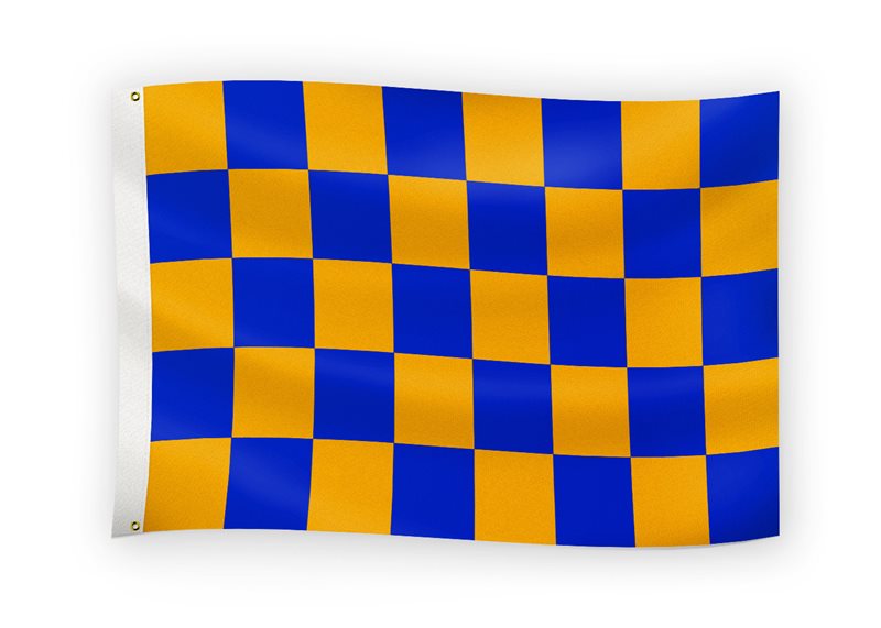 The GAA Store Blue/Gold 5' x 3' Chequered Flag