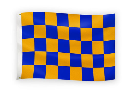 The GAA Store Blue/Gold 5' x 3' Chequered Flag