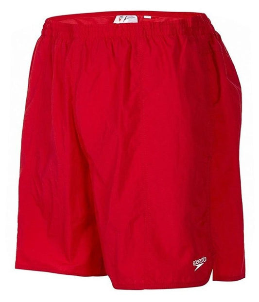 Speedo Solid Leisure 16 Inch Swim Shorts - Mens - Red