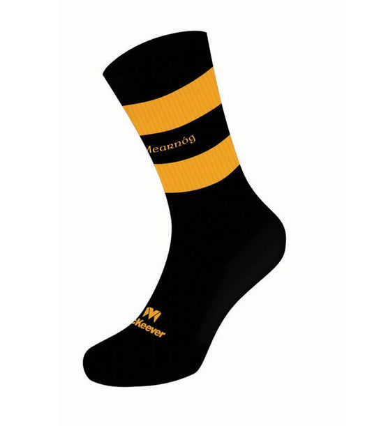 Mc Keever Naomh Mearnog CLG Mid Hooped Socks - Adult - Black/Amber