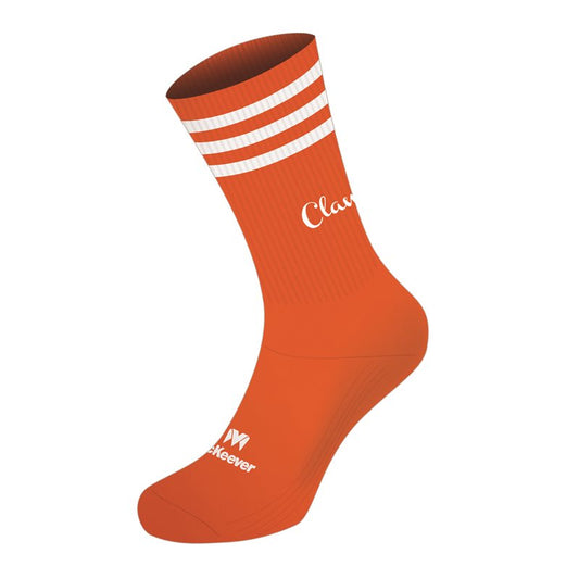Mc Keever Clann Eireann GAA Pro Mid Sock - Adult - Orange/White
