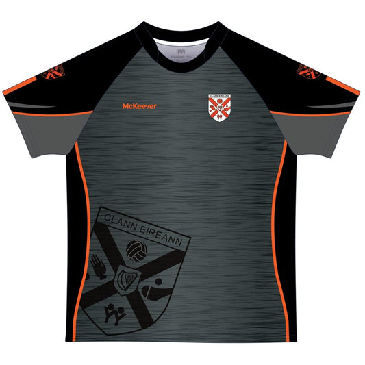 Mc Keever Clann Eireann GAA Training Jersey - Youth - Charcoal/Black/Orange