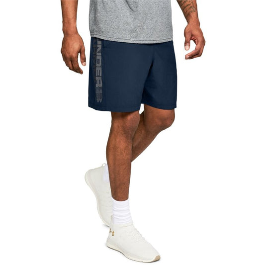 Under Armour Woven Graphic Wordmark Shorts - Mens - Academy/Graphite