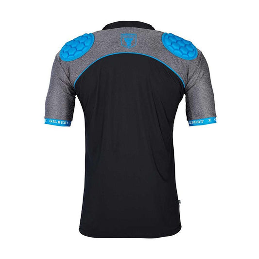 Gilbert Atomic V3 Body Armour Rugby Vest - Adult - Black/Silver/Blue