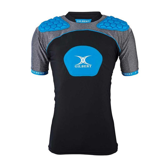 Gilbert Atomic V3 Body Armour Rugby Vest - Adult - Black/Silver/Blue