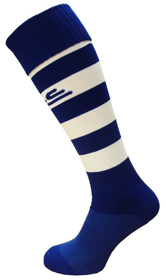 Atak Club Socks Hooped (Adult) - Royal/White