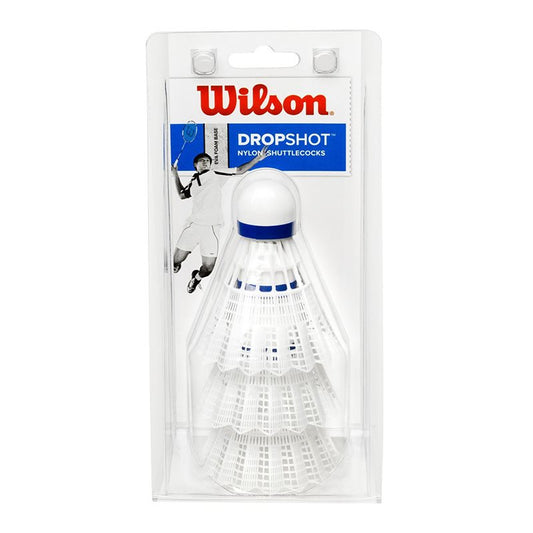 Wilson Dropshot Badminton Shuttles - Pack of 3 - White