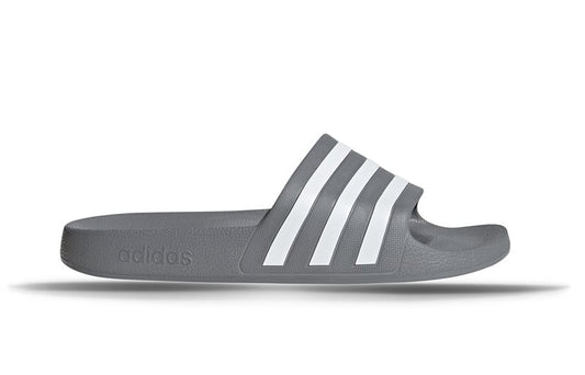 adidas Adilette Aqua Sliders - Adult - Grey Heather/White