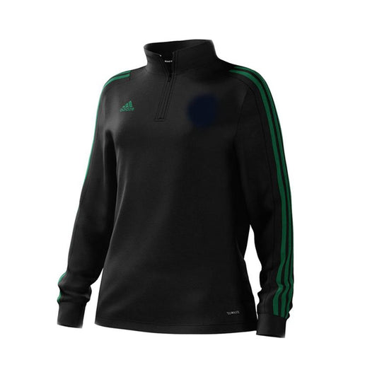 adidas Mi Team 18 1/4 Zip Top - Womens - Black/Green