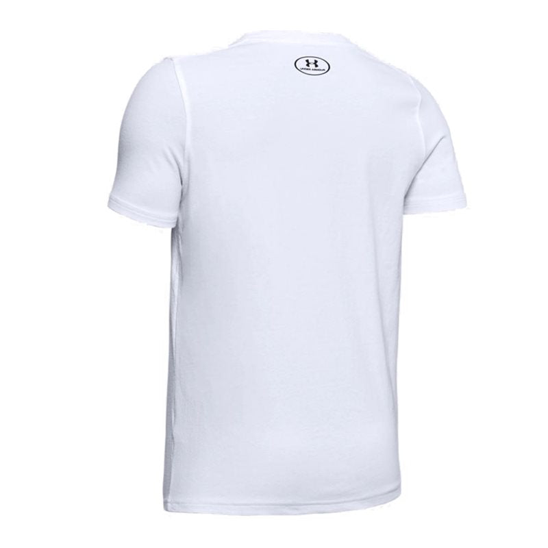 Under Armour Cotton Short Sleeve Tee - Boys - White/Black