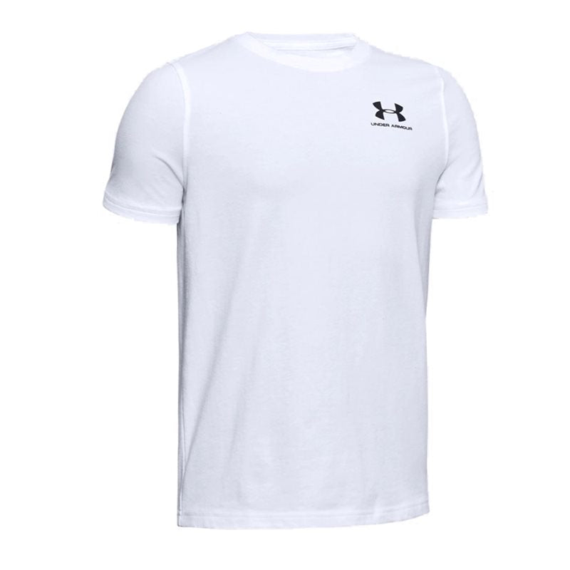 Under Armour Cotton Short Sleeve Tee - Boys - White/Black