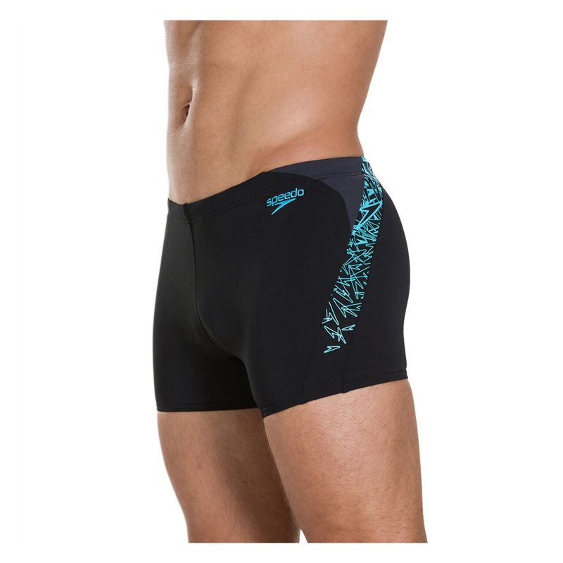 Speedo Boom Splice Swim Shorts - Mens - Black/Aquasplash/Oxid Grey