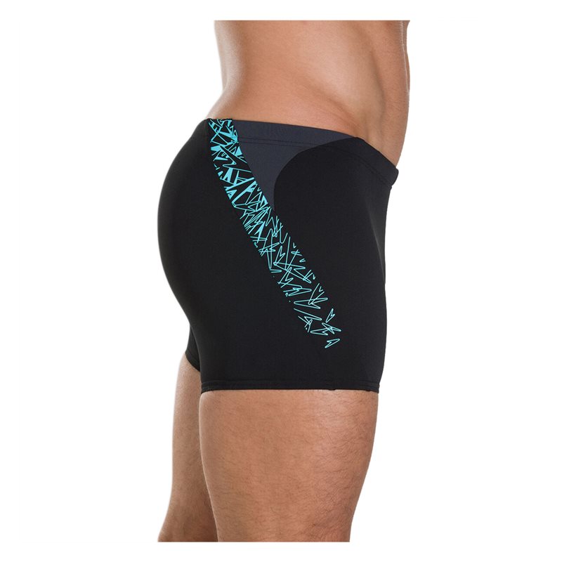 Speedo Boom Splice Swim Shorts - Mens - Black/Aquasplash/Oxid Grey