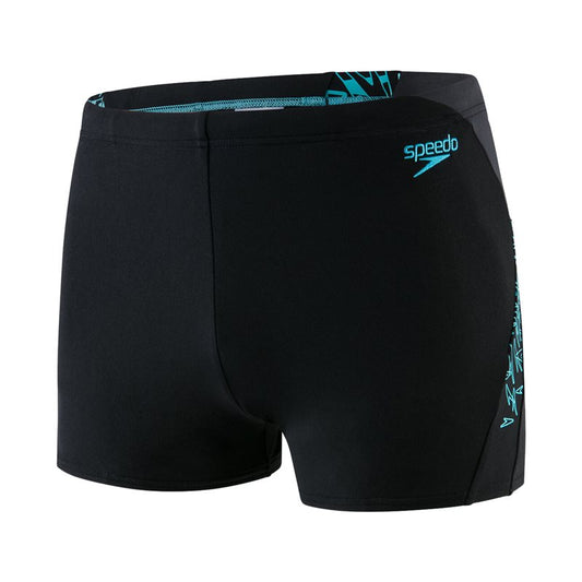 Speedo Boom Splice Swim Shorts - Mens - Black/Aquasplash/Oxid Grey