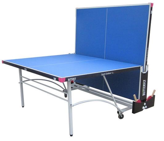 Butterfly Spirit 12 Outdoor Rollaway Table Tennis Table - Blue