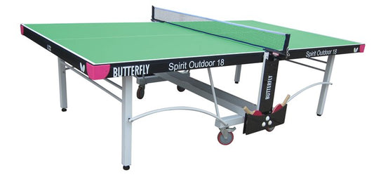 Butterfly Spirit 18 Outdoor Rollaway Table Tennis Table - Green