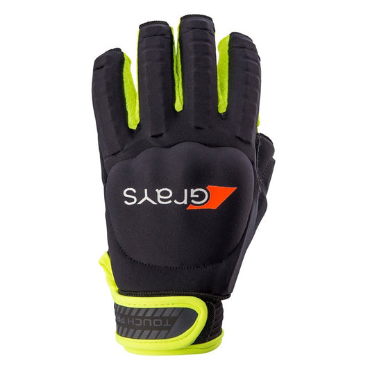 Grays Touch Pro Left Hand Hockey Glove - Black/Fluo Yellow