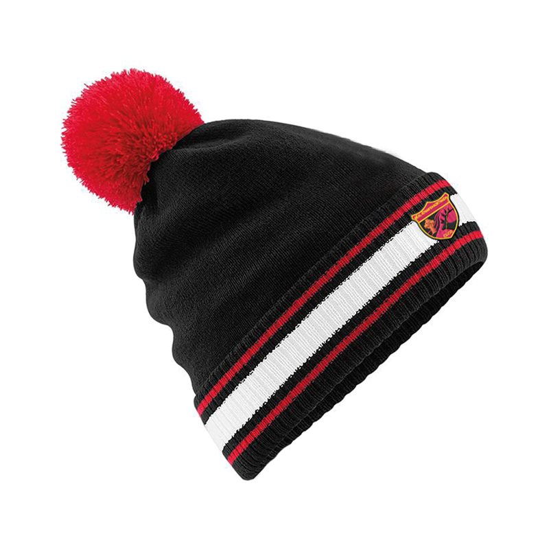 adidas Club Ballingeary GAA Stadium Bobble Hat - Black/Red