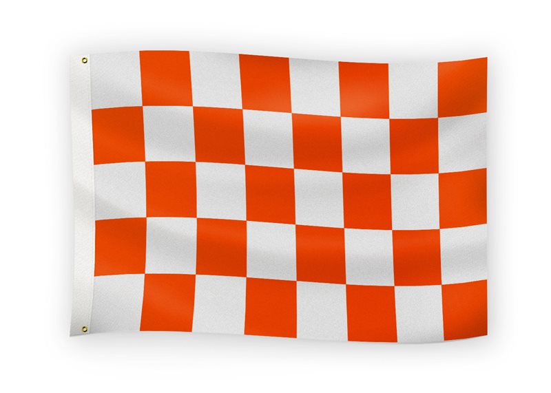 The GAA Store Orange/White 5' x 3' Chequered Flag