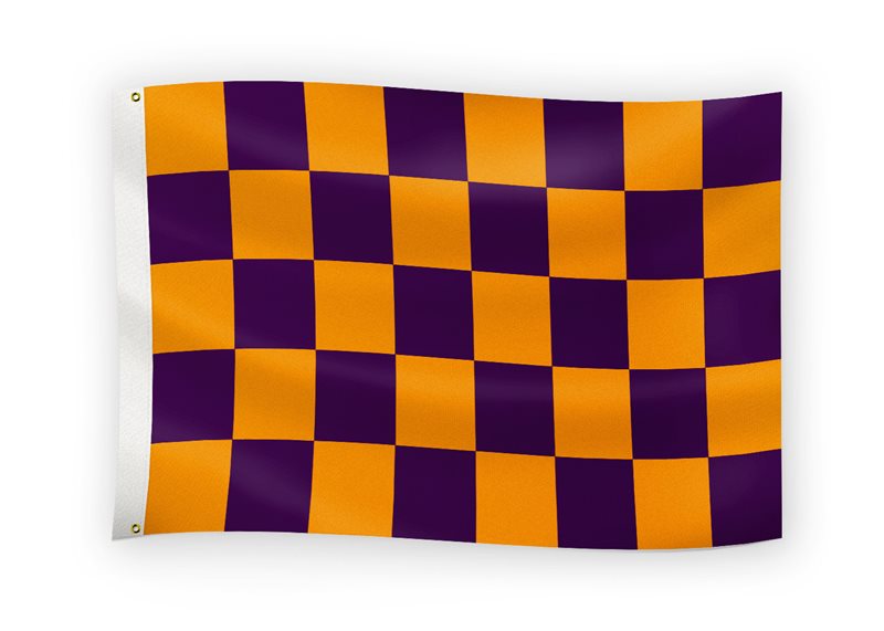 The GAA Store Purple/Gold 5' x 3' Chequered Flag