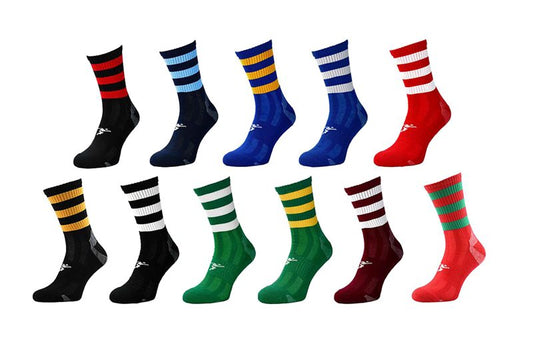 Precision Training Pro Hooped GAA Mid Socks - Adult - UK Size 7-11