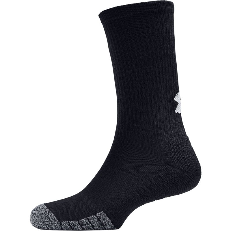 Under Armour Heatgear 3 Pack Crew Socks - Adult - Black/Black/Steel