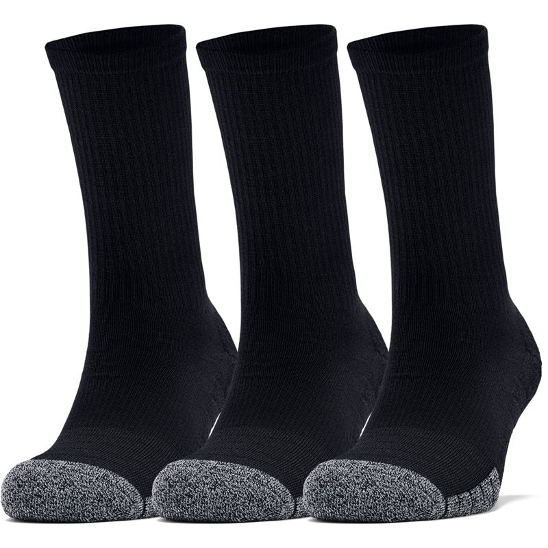 Under Armour Heatgear 3 Pack Crew Socks - Adult - Black/Black/Steel