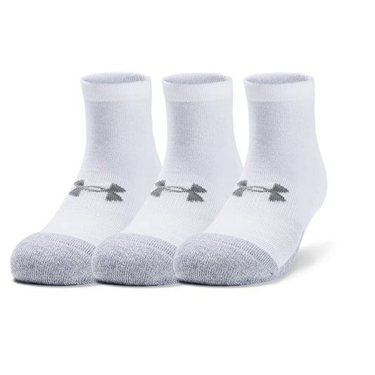 Under Armour Heatgear 3 Pack Locut Socks - Adult - White/White/Steel