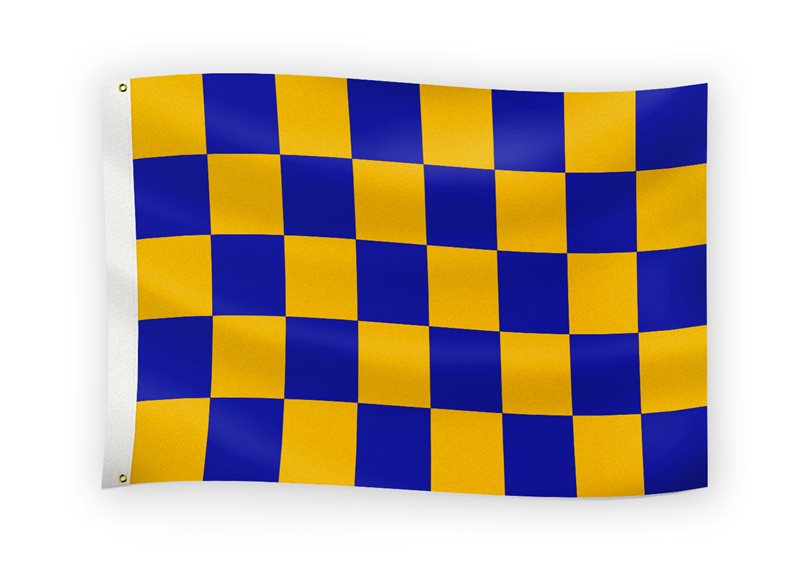 The GAA Store Royal/Gold 5' x 3' Chequered Flag
