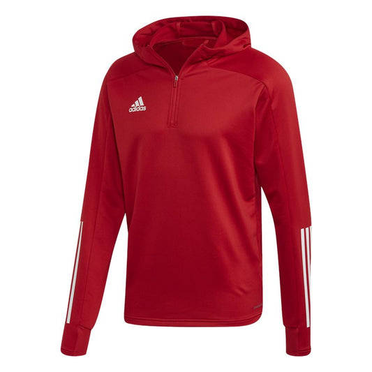 adidas Condivo 20 Track Hooded 1/4 Zip Top - Adult - Red/White