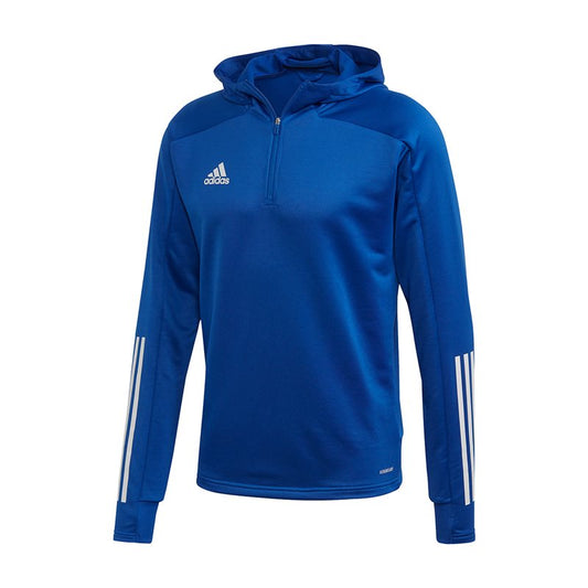 adidas Condivo 20 Track Hooded 1/4 Zip Top - Adult - Royal Blue/White